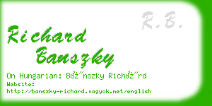 richard banszky business card